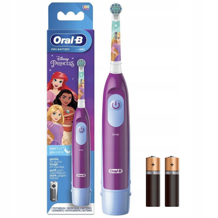 Szczoteczka Oral-B Advance Księżniczki na baterie DB4.510.K + Końcówka Oral-B EB10s Księżniczki Princess nowe + etui + gratisy