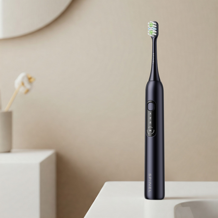 Szczoteczka SpinelCare SmileOn PRO Black + 2 białe końcówki