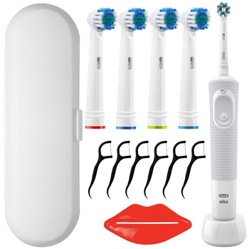Szczoteczka Oral-b Vitality 100 Biała + etui białe + 4 prec