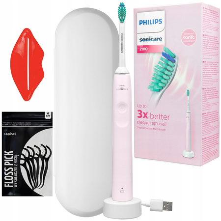 SZCZOTECZKA SONICZNA PHILIPS HX3651/11 RÓŻOWA ETUI BIAŁE + DODATKI