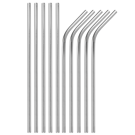 Metalowe słomki SpinelSoda x10 Silver
