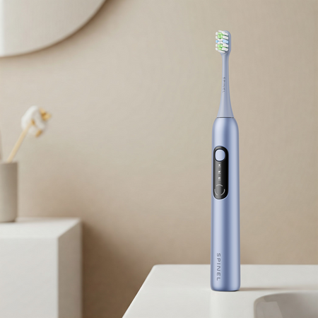 Szczoteczka SpinelCare SmileOn Blue + Końcówki do szczoteczki Spinel Care SmileON Czarne 2 sztuki