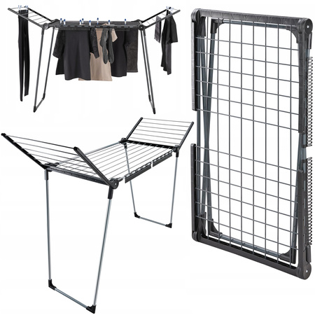 SUSZARKA NA PRANIE PEGASUS 150 SOLID BLACK LEIFHEIT ROZKŁADANA