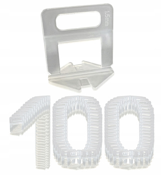 Klips do poziomowania płytek 1.5 mm (zestaw po 100 sztuk)