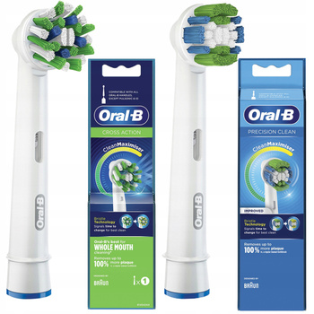 Końcówka Oral-B CrossAction EB50AB+Końcówka Oral-B Precision Clean EB20RB Clean Maximizer