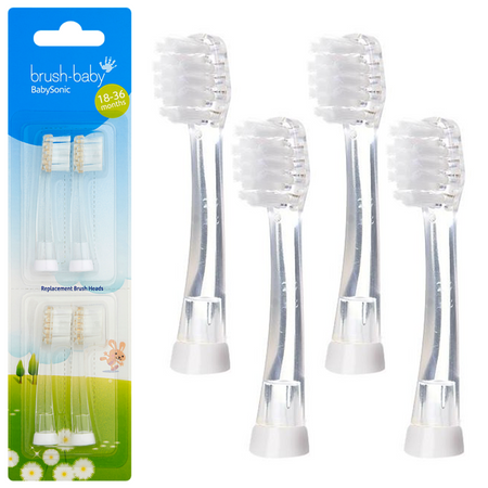 BRUSH-BABY BabySonic RBH 18-36 mths) końcówki do szczoteczki BabySonic 4szt.