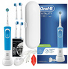 Szczoteczka Oral-b Vitality 100 Niebieska + etui białe + 4 prec