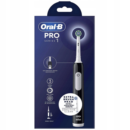 Szczoteczka Oral-B Pro 1 Series Black + 4x końcówki + gratisy