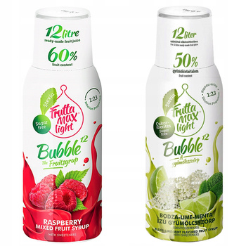 SYROPY FRUTTAMAX MALINA LIGHT LIMONKA MIĘTA BEZ