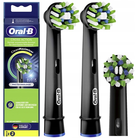 2x KOŃCÓWKI ORAL-B CROSS ACTION EB50 BLACK CZARNA