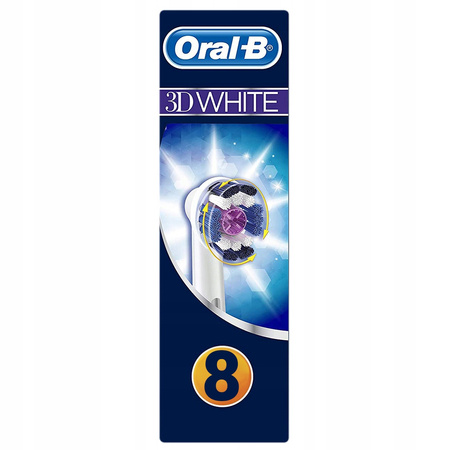 8x ORYGINALNE KOŃCÓWKI DO SZCZOTECZKI BRAUN ORAL-B 3D WHITE EB-18P