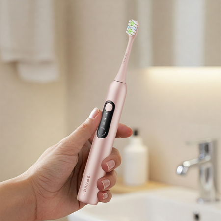 Szczoteczka SpinelCare SmileOn Pink + 2 końcówki SpinelCare czarne