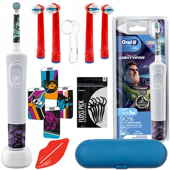 Szczoteczka Oral-B Vitality 100 Lightyear + 4 Końcówki zam, osłonka, wyciskacz, wykałaczki, etui