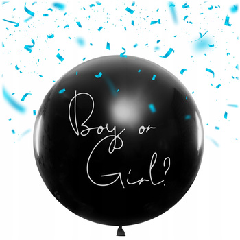 Balon chłopiec czy dziewczynka niebieskie konfetti