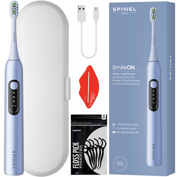 Szczoteczka SpinelCare SmileOn Blue + etui białe + grtisy