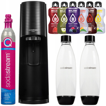 ZESTAW DO GAZOWANIA WODY SATURATOR SODASTREAM TERRA BLACK 2 BUTELKI BOLERO