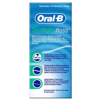NIĆ DENTYSTYCZNA ORAL-B SUPERFLOSS 50 SZTUK APARAT