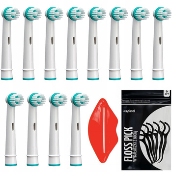 12 KOŃCÓWEK DO SZCZOTECZKI ORAL-B ORTODONTYCZNE