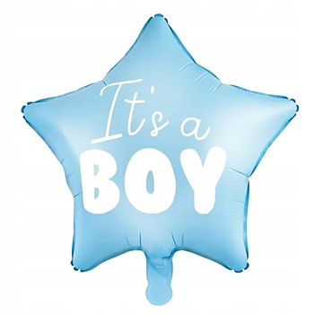 Balon foliowy "It's a boy" gwiazda niebieska 48cm