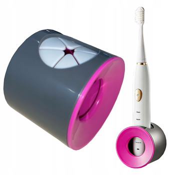 Podstawka okrągła na szczoteczkę elektryczną czarno-różowa