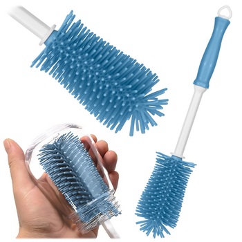 Silikonowa szczotka do czyszczenia butelek WHITE/BLUE