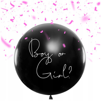 Balon chłopiec czy dziewczynka różowe konfetti