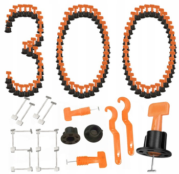 300x SYSTEM POZIOMOWANIA PŁYTEK KLIPSY v.2 + KLUCZ