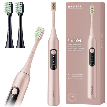 Szczoteczka SpinelCare SmileOn Pink + 2 końcówki SpinelCare czarne
