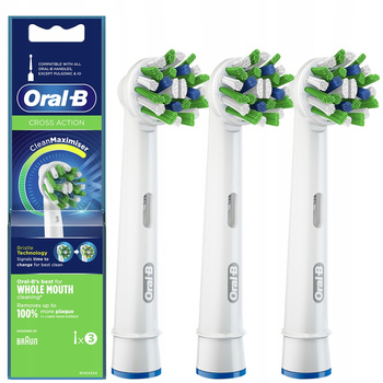 3x 100% ORYGINALNA KOŃCÓWKA ORAL-B CROSS ACTION