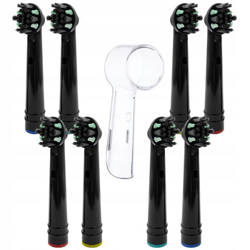 8x Końcówka zamienna Floss Action EB25-P czarne z w/a PickClean + osłonka na końcówki