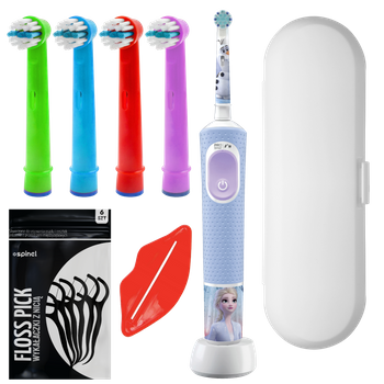 Szczoteczka Oral-B Vitality Pro 103 Frozen + 4x końcówki zamienne EB-10A Color + etui białe