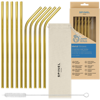 Metalowe słomki SpinelSoda x10 Gold
