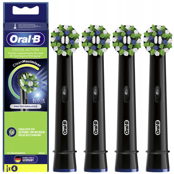 4x KOŃCÓWKI ORAL-B CROSS ACTION EB50 BLACK CZARNA