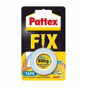 Taśma Pattex FIX 80 kg Taśma dwustronna 1,5 m x 19 mm