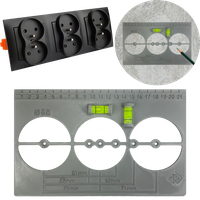 SZABLON DO WYMIAROWANIA OTWORÓW PUSZEK PRĄDOWYCH Z LIBELLĄ POZIOMICĄ TLS000017-S
