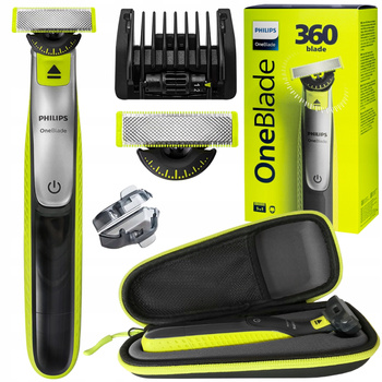 ZESTAW GOLARKA TRYMER PHILIPS ONEBLADE 360 QP2734/20 NASADKA ETUI