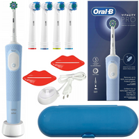 Szczoteczka Oral-B Vitality Pro D103 Blue + niebieskie etui + 4 końcówki zamienne + 2 wyciskacze