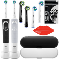 Szczoteczka Oral-B Vitality 100 Czarna + Vitality 100 Biała + dodatki