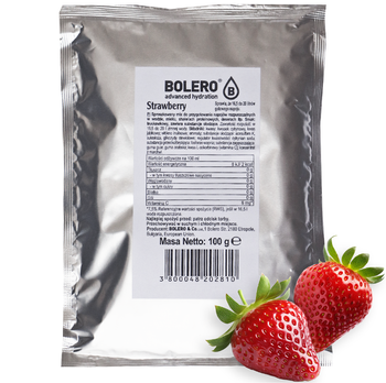 BOLERO STRAWBERRY TRUSKAWKA 100G NAPÓJ W PROSZKU BEZ CUKRU STEWIA DO 33L