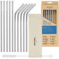 Metalowe słomki SpinelSoda x10 Silver