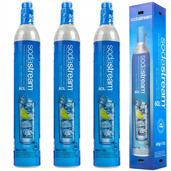 3x NABÓJ BUTLA CO2 DO SATURATORA SODASTREAM 60L SYFON