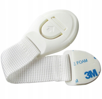 Blokada szafek/szuflad na pasku, biała x1