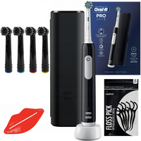 Szczoteczka Oral-B Pro 1 Czarna + etui black + 4x końcówki black+ gratisy