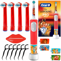 Szczoteczka Oral-B Vitality Pro 103 Król Lew + Kids Soft Bristles EB-10A Red x4 + gratisy